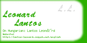 leonard lantos business card
